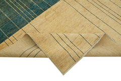 Tebriz Blue Classic Wool Cotton Handmade Rug 8'10'' x 11'5''