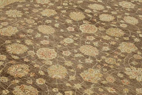 Tebriz Beige Classic Wool Cotton Handmade Rug 9'1'' x 10'9''