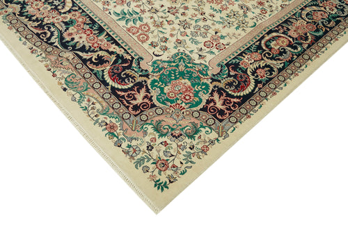 Tebriz Beige Classic Wool Cotton Handmade Rug 9'1'' x 12'0''