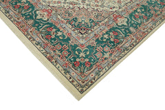 Tebriz Beige Classic Wool Cotton Handmade Rug 9'1'' x 12'1''