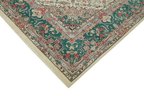 Tebriz Beige Classic Wool Cotton Handmade Rug 9'1'' x 12'1''