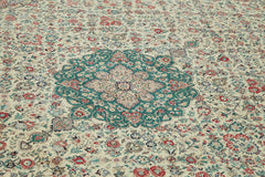 Tebriz Beige Classic Wool Cotton Handmade Rug 9'1'' x 12'1''