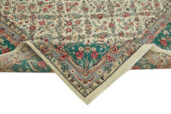 Tebriz Beige Classic Wool Cotton Handmade Rug 9'1'' x 12'1''