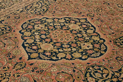 Tebriz Beige Classic Wool Cotton Handmade Rug 9'0'' x 12'1''