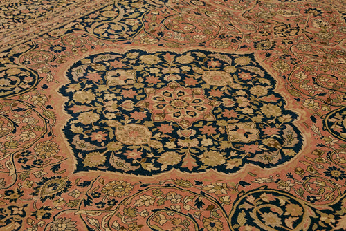 Tebriz Beige Classic Wool Cotton Handmade Rug 9'1'' x 12'1''