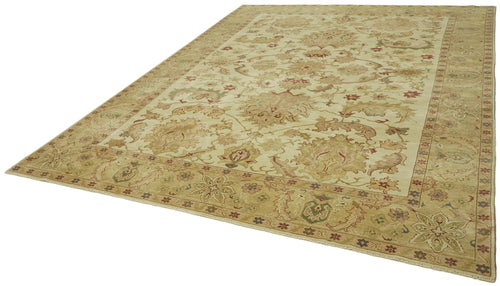 Tebriz Beige Classic Wool Cotton Handmade Rug 8'11'' x 11'9''