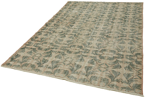 Vintage Beige Vintage Wool Cotton Handmade Rug 6'3'' x 9'1''