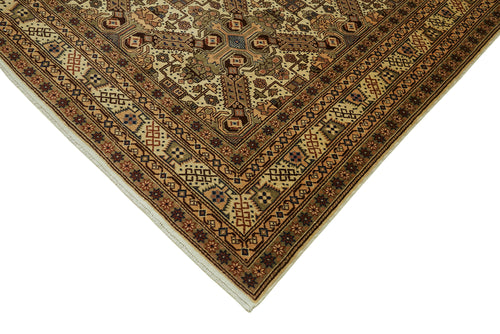 Persian Beige Classic Wool Cotton Handmade Rug 8'7'' x 13'1''