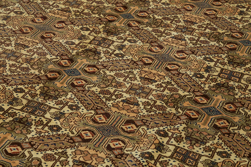 Persian Beige Classic Wool Cotton Handmade Rug 8'7'' x 13'1''