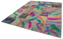 Kirk Yama Pink Patchwork Cotton Wool Handmade Area Rug 8'3'' x 10'1''