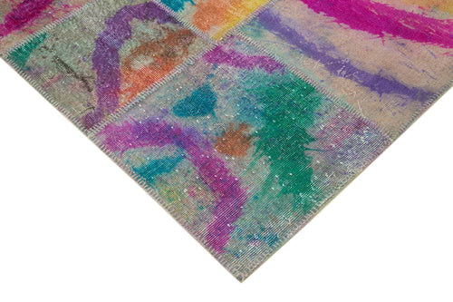 Kirk Yama Pink Patchwork Cotton Wool Handmade Area Rug 8'3'' x 10'1''