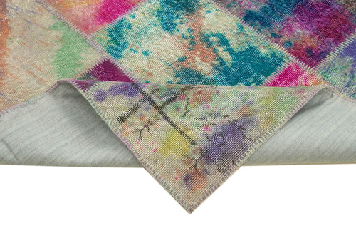 Kirk Yama Pink Patchwork Cotton Wool Handmade Area Rug 8'3'' x 10'1''