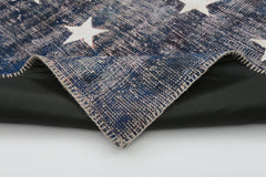 Flag Patchwork Red Figured Cotton Wool Handmade Area Rug 6'7'' x 9'10''