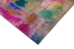 Kirk Yama Pink Patchwork Cotton Wool Handmade Area Rug 9'11'' x 13'3''