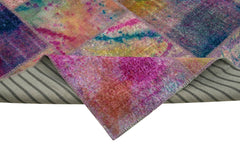Kirk Yama Pink Patchwork Cotton Wool Handmade Area Rug 9'11'' x 13'3''