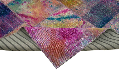 Kirk Yama Pink Patchwork Cotton Wool Handmade Area Rug 9'11'' x 13'3''