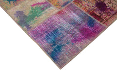 Handmade Area Rug - Pink Patchwork Cotton Wool Rug 8'5'' x 11'6'' by Agacan
