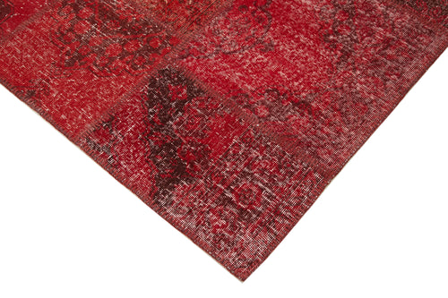 Handmade Area Rug - Kirk Yama Red Patchwork Cotton Wool Carpet 8'2'' x 11'6''