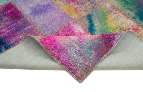Kirk Yama Pink Patchwork Cotton Wool Handmade Area Rug 8'0'' x 9'11''