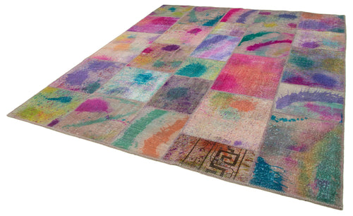 Kirk Yama Pink Patchwork Cotton Wool Handmade Area Rug 8'2'' x 9'10''
