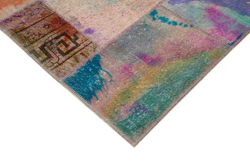Kirk Yama Pink Patchwork Cotton Wool Handmade Area Rug 8'2'' x 9'10''