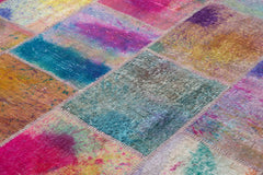 Kirk Yama Pink Patchwork Cotton Wool Handmade Area Rug 8'1'' x 9'9''