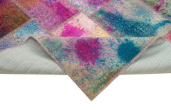 Kirk Yama Pink Patchwork Cotton Wool Handmade Area Rug 7'10'' x 9'10''