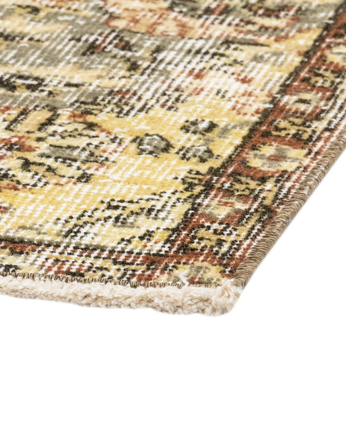 Handmade Wool Rug - Vintage Brown Medallion 6'x9'8" Anatolian Woven Carpet