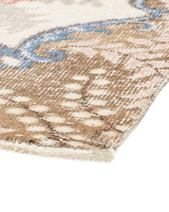 Handmade Wool Rug - Vintage Red Medallion 5x10 Cotton Wool Area Carpet