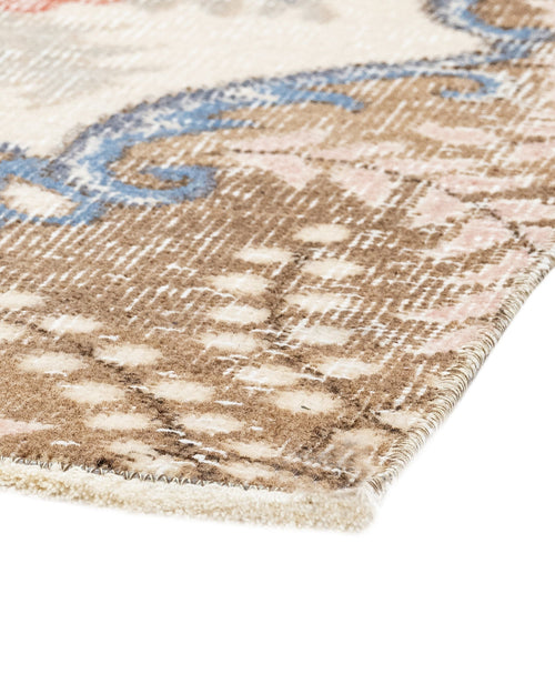 Handmade Wool Rug - Vintage Red Medallion 5x10 Cotton Wool Area Carpet