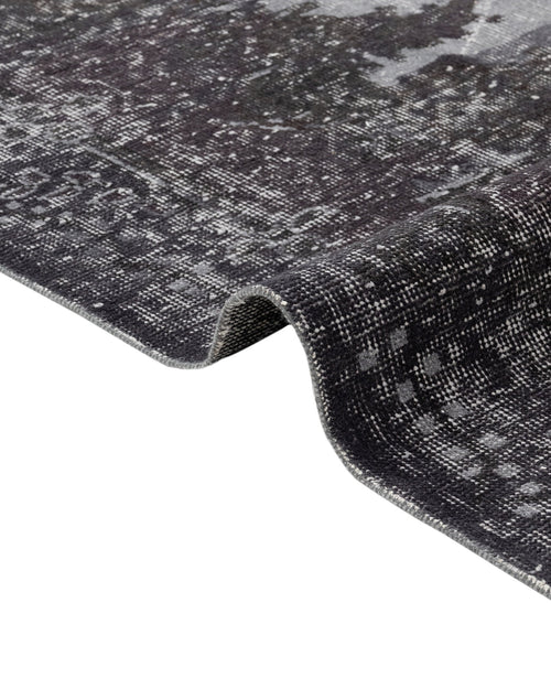 Handmade Wool Rug - Vintage Black Medallion 5x9 Cotton Blend Carpet for Living Room