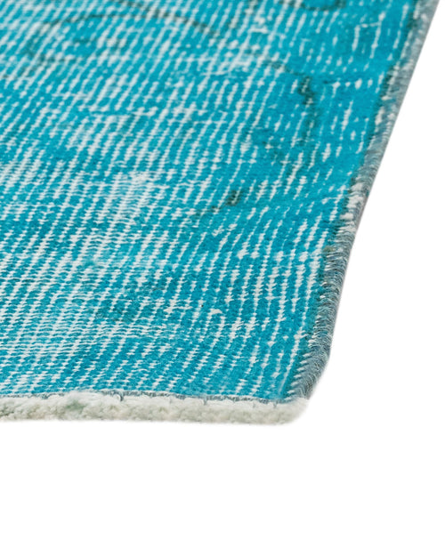 Handmade Wool Rug Vintage Turquoise 5'8"x10'0" Wool Cotton Blend Carpet