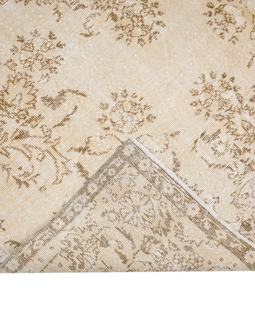 Handmade Wool Rug – Vintage Brown Medallion 5'5" x 9'3" Cotton Blend Carpet