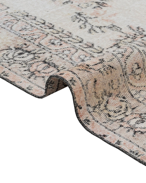 Handmade Wool Rug - Vintage Cream Medallion 6x9 Feet Area Carpet