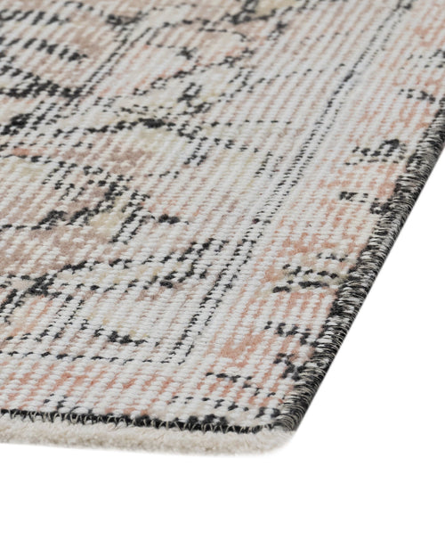 Handmade Wool Rug - Vintage Cream Medallion 6x9 Feet Area Carpet