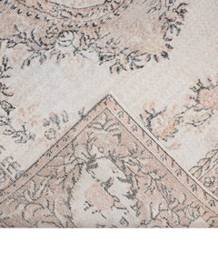 Handmade Wool Rug - Vintage Cream Medallion 6x9 Feet Area Carpet