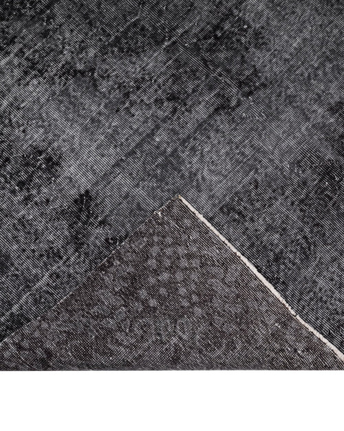 Handmade Wool Rug - Vintage Black Medallion Carpet 5' x 8' Cotton Wool Blend