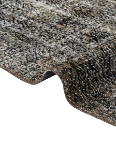 Handmade Wool Rug - Vintage Black Cotton Blend 6'4" x 9'10" Anatolian Carpet