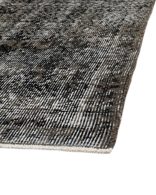 Handmade Wool Rug - Vintage Black Cotton Blend 6'4" x 9'10" Anatolian Carpet