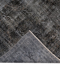 Handmade Wool Rug - Vintage Black Cotton Blend 6'4" x 9'10" Anatolian Carpet