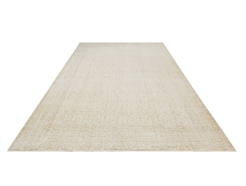 Vintage Wool Rug – Handmade 6x9 Cotton Blend Beige Area Rug With Soft Texture