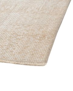 Handmade Wool Rug - Vintage Floral Pattern Cream Cotton Blend Carpet 5'10" x 9'1"