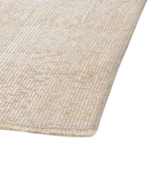 Handmade Wool Rug - Vintage Floral Pattern Cream Cotton Blend Carpet 5'10" x 9'1"