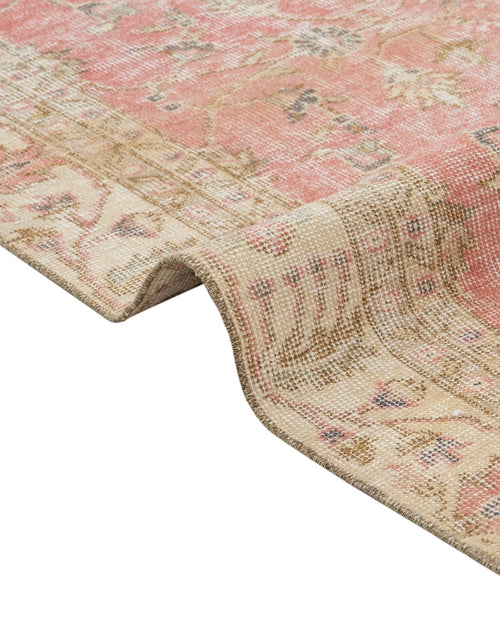 Handmade Wool Rug - Vintage Red Frame 6'3"x9'7" Classic Cotton Blend Carpet