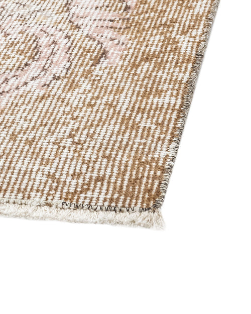 Handmade Wool Rug - Vintage Brown Medallion 6x9 Cotton Wool Blend Carpet