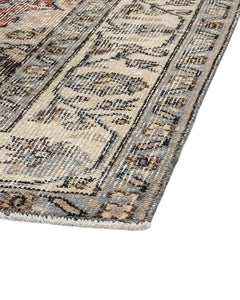 Handmade Wool Rug - Vintage Burgundy Medallion 5'6" x 9'1" Soft Durable Cotton Carpet