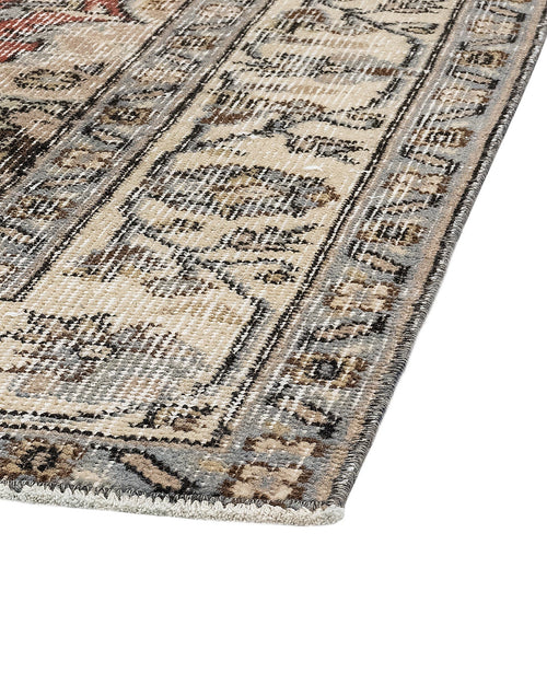 Handmade Wool Rug - Vintage Burgundy Medallion 5'6" x 9'1" Soft Durable Cotton Carpet