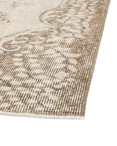 Handmade Wool Rug Vintage Green Medallion Carpet 6'7" x 9'10" - Soft Durable Blend