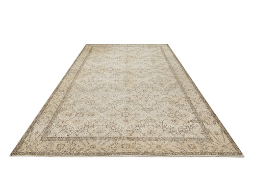 Handmade Wool Rug – Vintage Brown Frame 7x10 Feet Cotton Blend Area Carpet