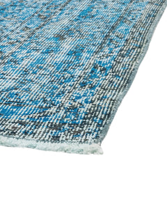 Handmade Wool Rug - Vintage Blue Medallion 6x9 Cotton Wool Carpet for Home